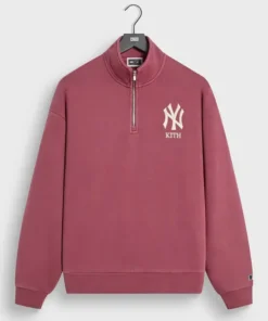 Kith x New York Yankees Vintage Nelson Garnet Quarter Zip
