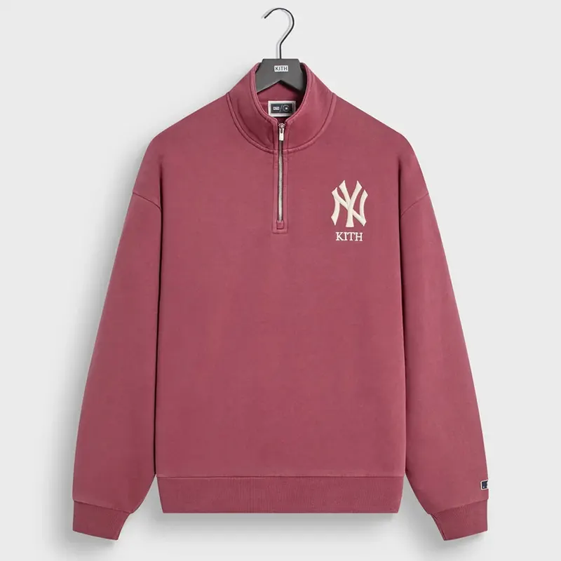 Kith x New York Yankees Vintage Nelson Garnet Quarter Zip