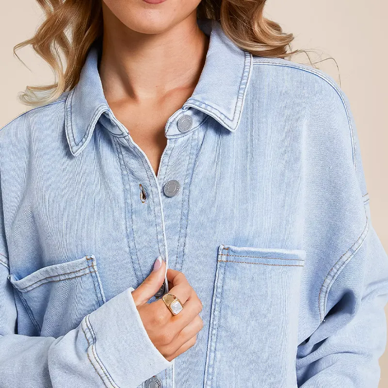 Knit Denim Jacket - Image 3