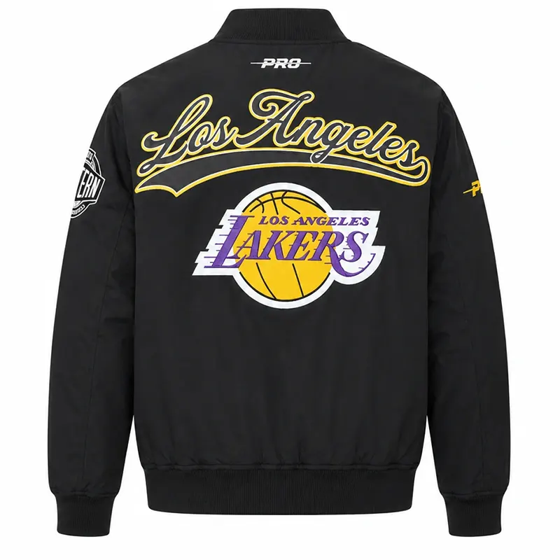 LA Lakers Living Large Twill Black Jacket - Image 2