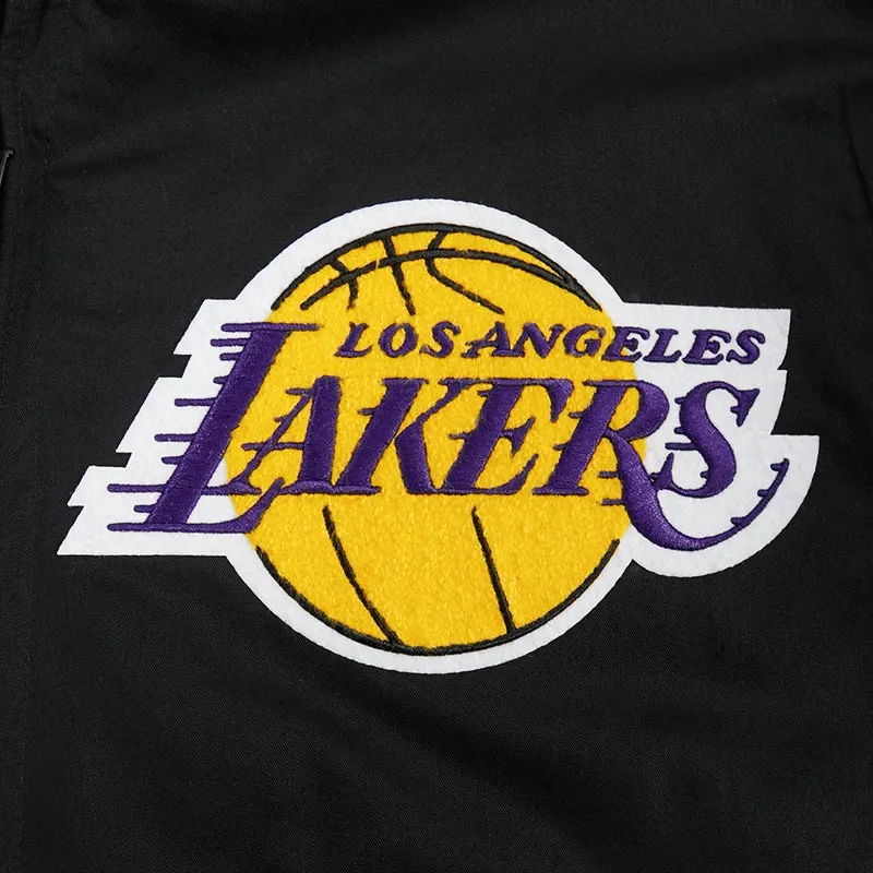 LA Lakers Living Large Twill Black Jacket - Image 4