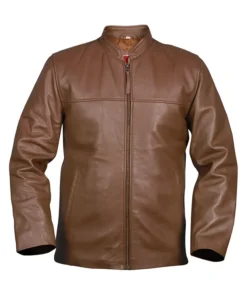 Light Brown Men's Casual Biker Leather Jacket