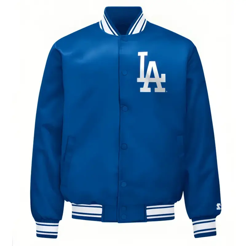Los Angeles Dodgers Home plate Printed Graphic Satin Varsity Jacket