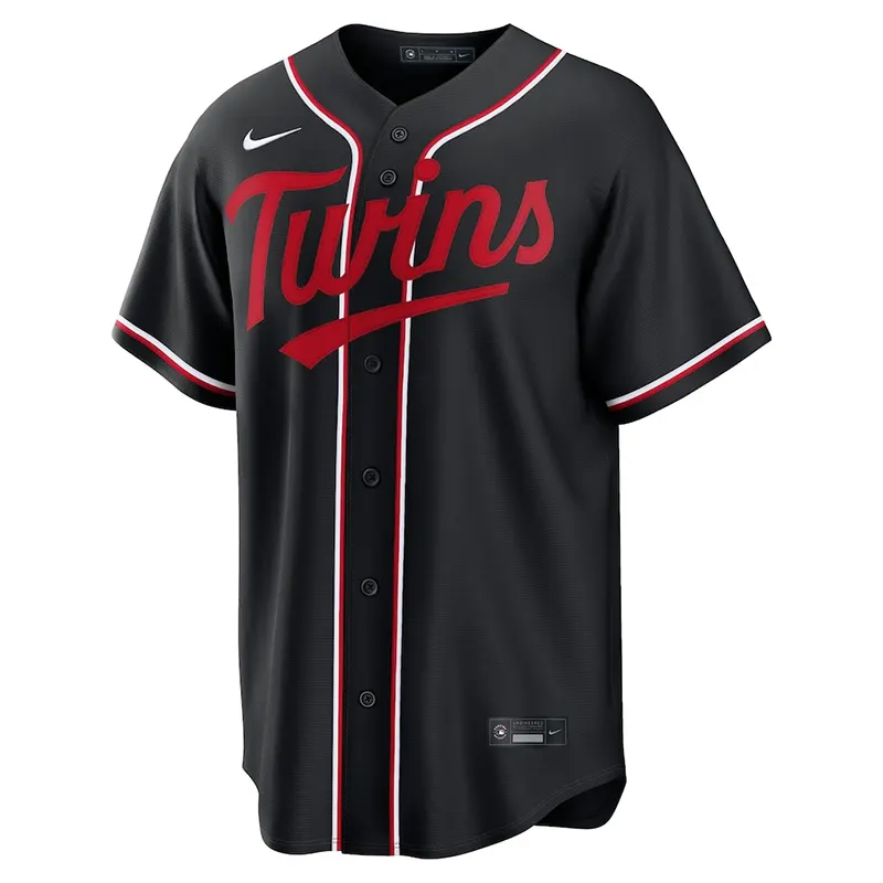 MLB Mens Minnesota Twins Nike Black Out Jersey - Image 2