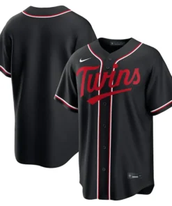 MLB Mens Minnesota Twins Nike Black Out Jersey