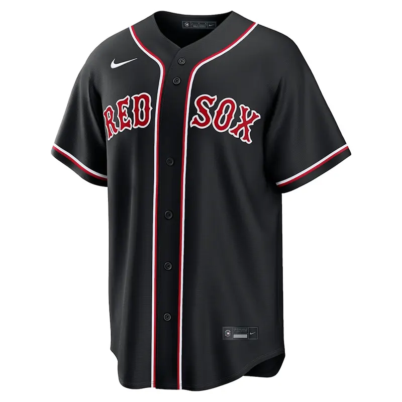MLB Mens Boston Red Sox Nike Black Out Jersey - Image 2