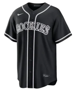 MLB Mens Colorado Rockies Nike Black Out Jersey