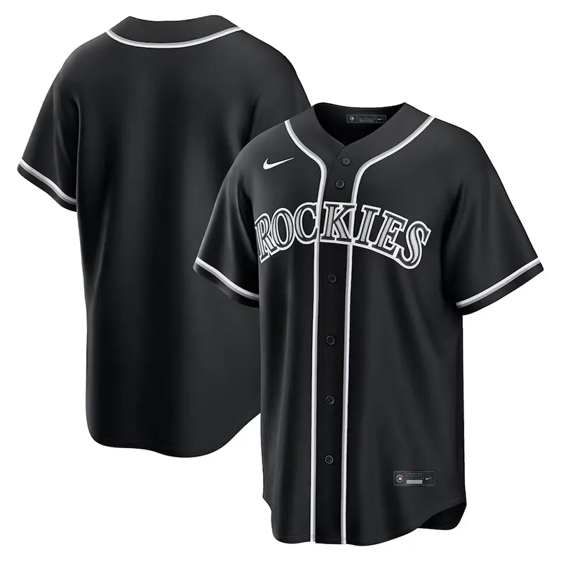 MLB Mens Colorado Rockies Nike Black Out Jersey - Image 3