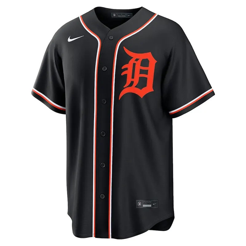 MLB Mens Detroit Tigers Nike Black Out Jersey - Image 2
