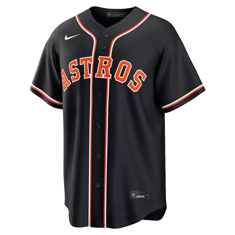 MLB Mens Houston Astros Jose Altuve Nike Black Out Jersey - Image 2