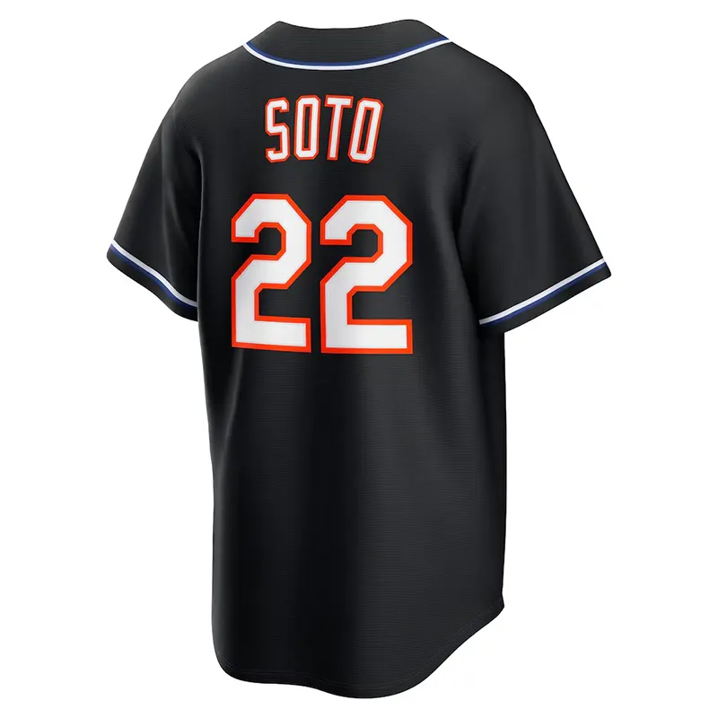 MLB Mens New York Mets Juan Soto Nike Black Out Jersey - Image 3