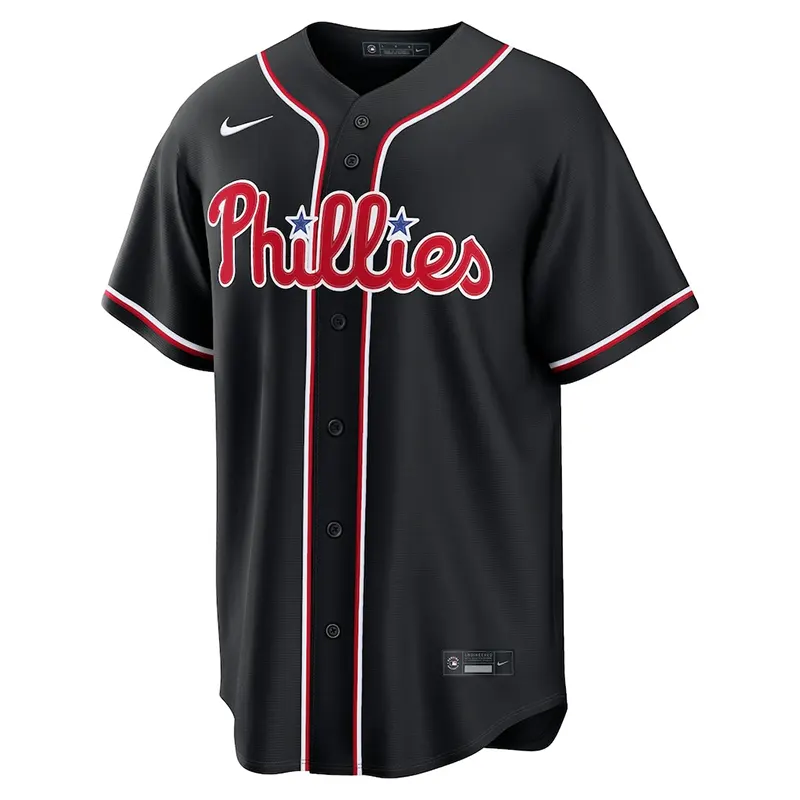 MLB Mens Philadelphia Phillies Bryce Harper Nike Black Out Jersey - Image 2