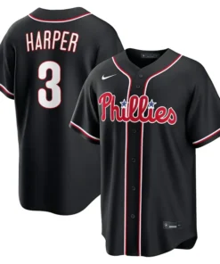 MLB Mens Philadelphia Phillies Bryce Harper Nike Black Out Jersey