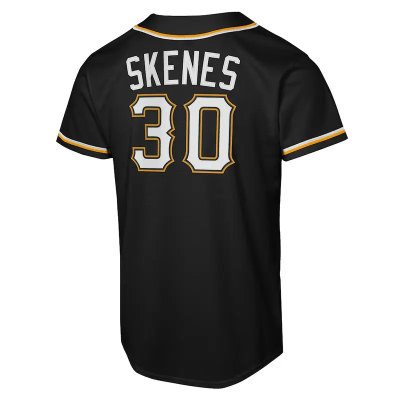 MLB Youth Pittsburgh Pirates Paul Skenes Nike Black Player Jersey - Image 3