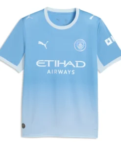 Man Manchester City FC City Home Jersey 2026/27 With HAALAND 9 Printing Blue-Icy Blue