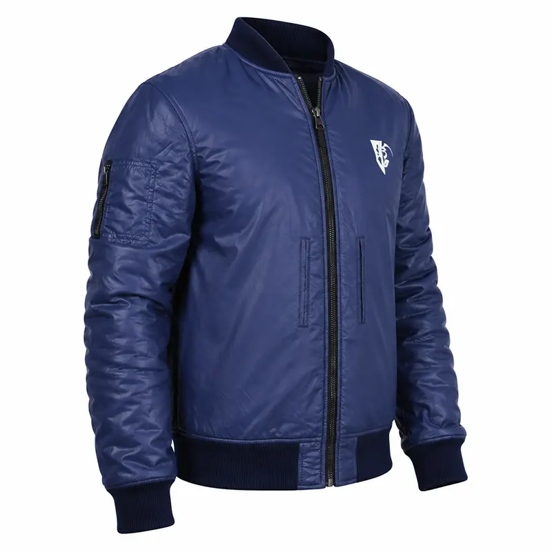 Marcus Holloway Blue Bomber Jacket - Image 2
