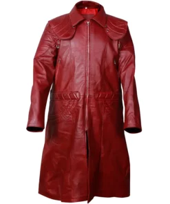 Mars Maroon Leather Coat