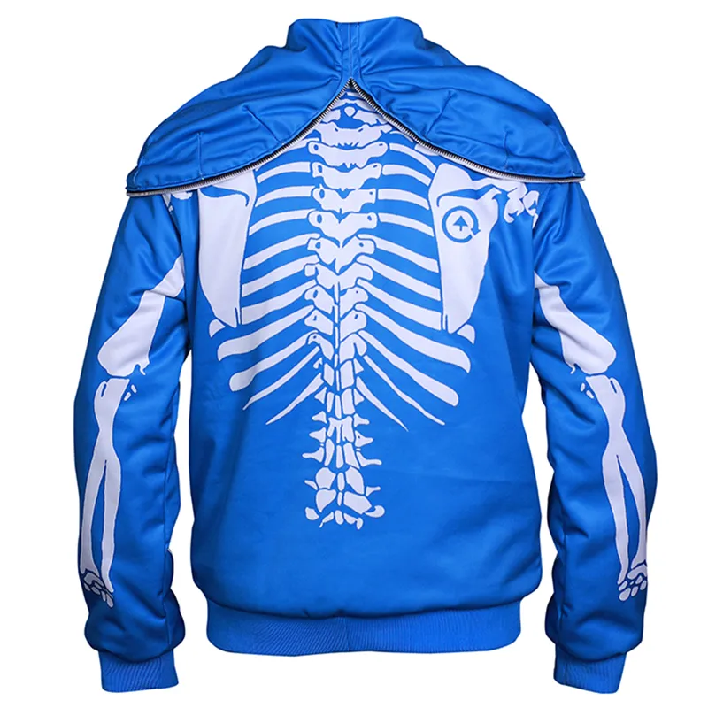 Men's Skeleton Bones Skull Hooded Sweatshirt - Image 5