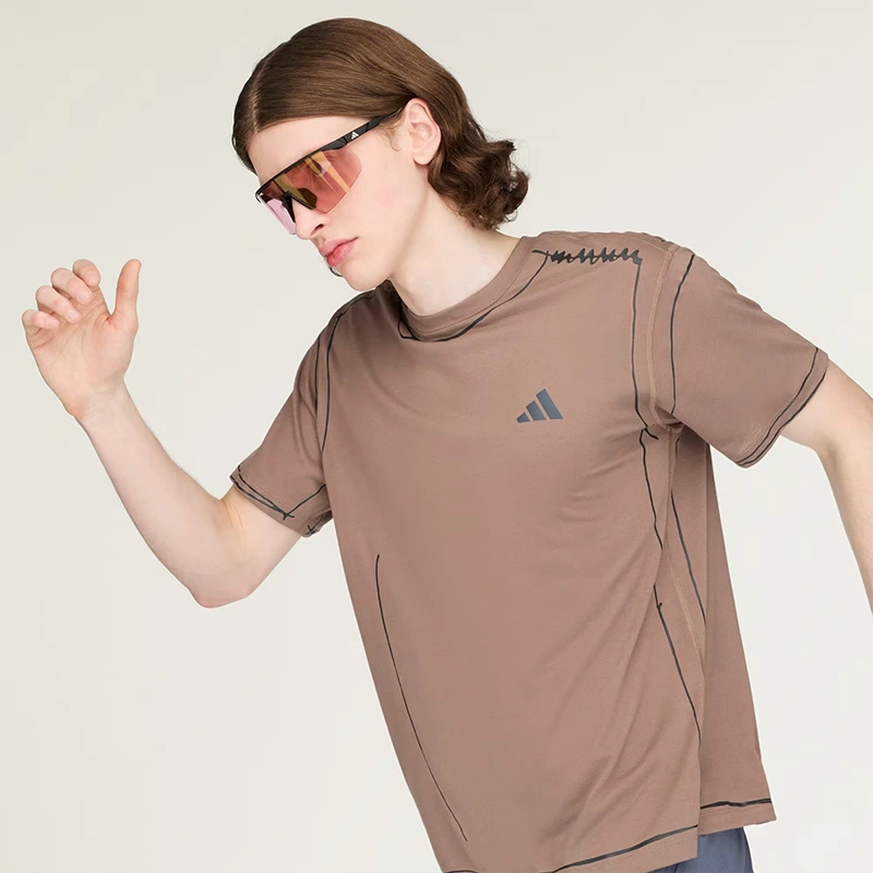 Men's Adidas x Song For The Mute adi365 Running Unitefit Trace Brown T-Shirt - Image 6