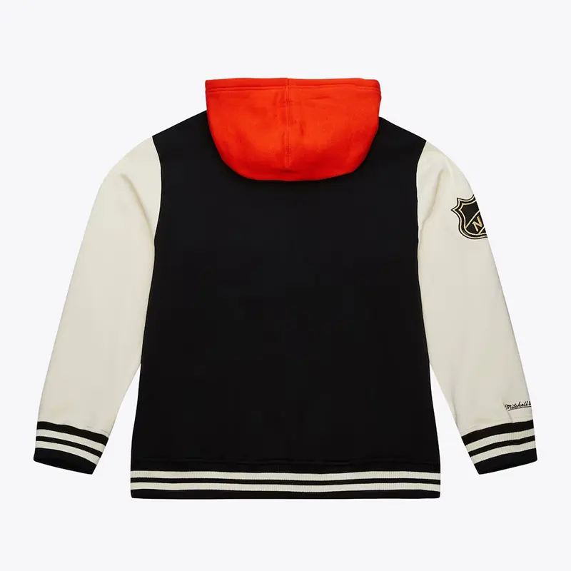 Mens Anaheim Ducks Mitchell & Ness Courtside Varsity Jacket - Image 3