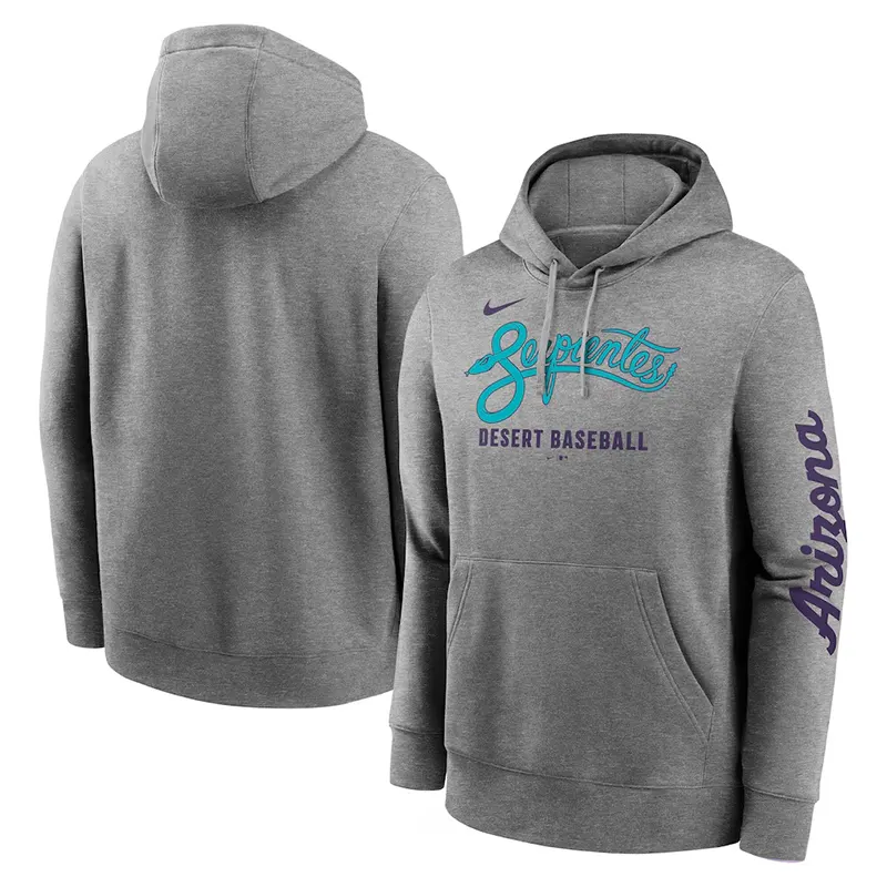 Mens Arizona Diamondbacks Nike Heather Charcoal City Connect Club Hoodie - Image 3