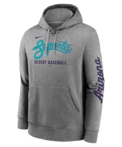 Mens Arizona Diamondbacks Nike Heather Charcoal City Connect Club Hoodie