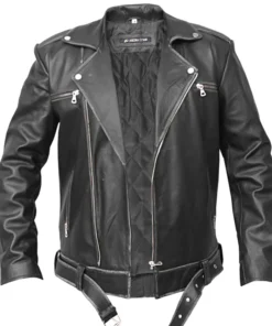 Men's Asymmetrical Zipper Biker Leather Jacket