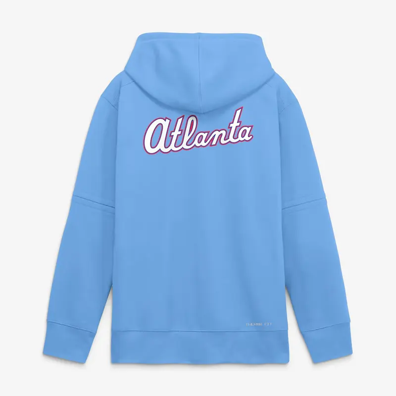Mens Atlanta Braves Nike Light Blue 2026 City Connect Authentic Collection Therma-FIT Hoodie - Image 2