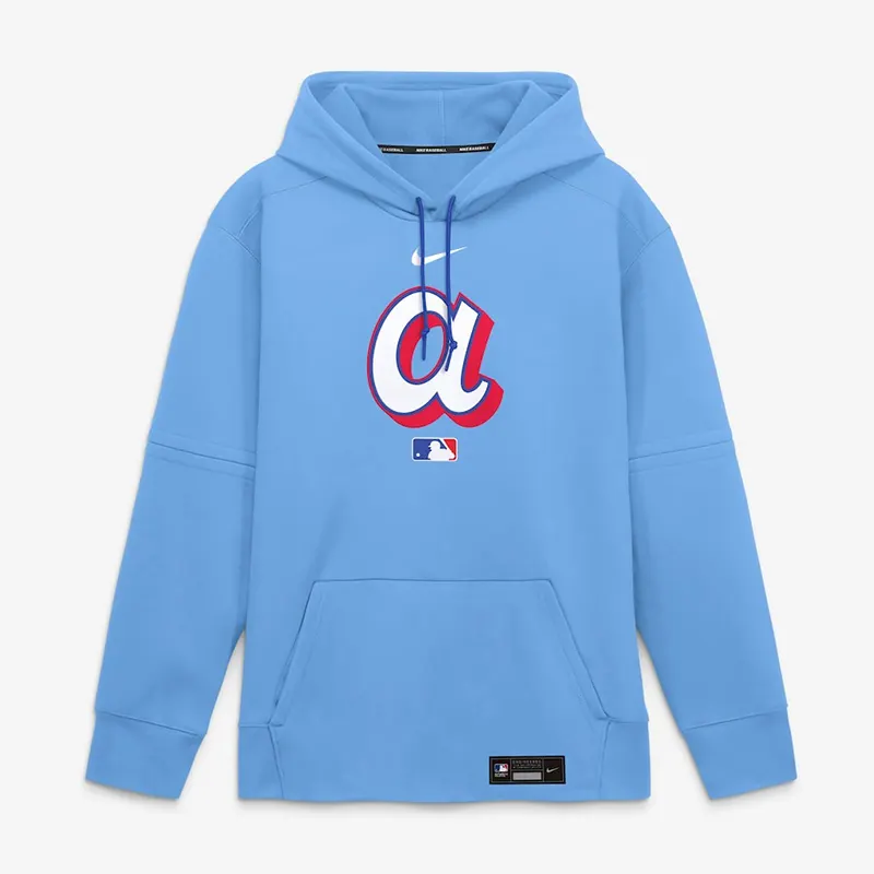 Mens Atlanta Braves Nike Light Blue 2026 City Connect Authentic Collection Therma-FIT Hoodie - Image 3