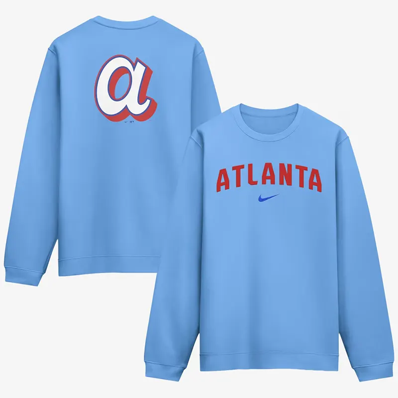 Mens Atlanta Braves Nike Royal 2026 City Connect Club 2-Hit Sweatshirt