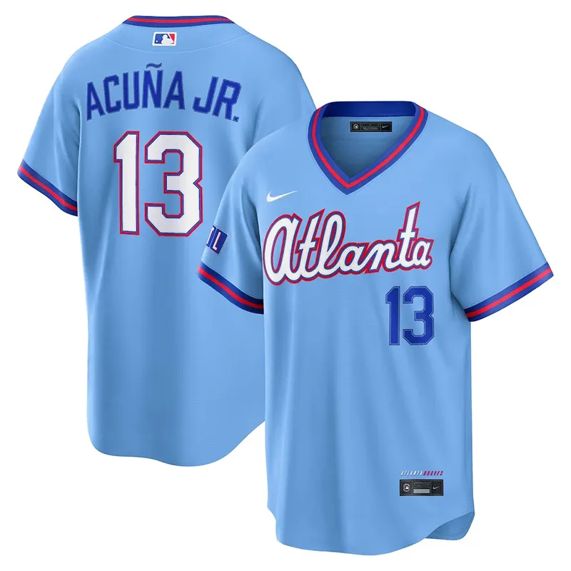 Mens Atlanta Braves Ronald Acuna Jr. Nike Powder Blue 2026 City Connect Stadium Jersey - Image 2
