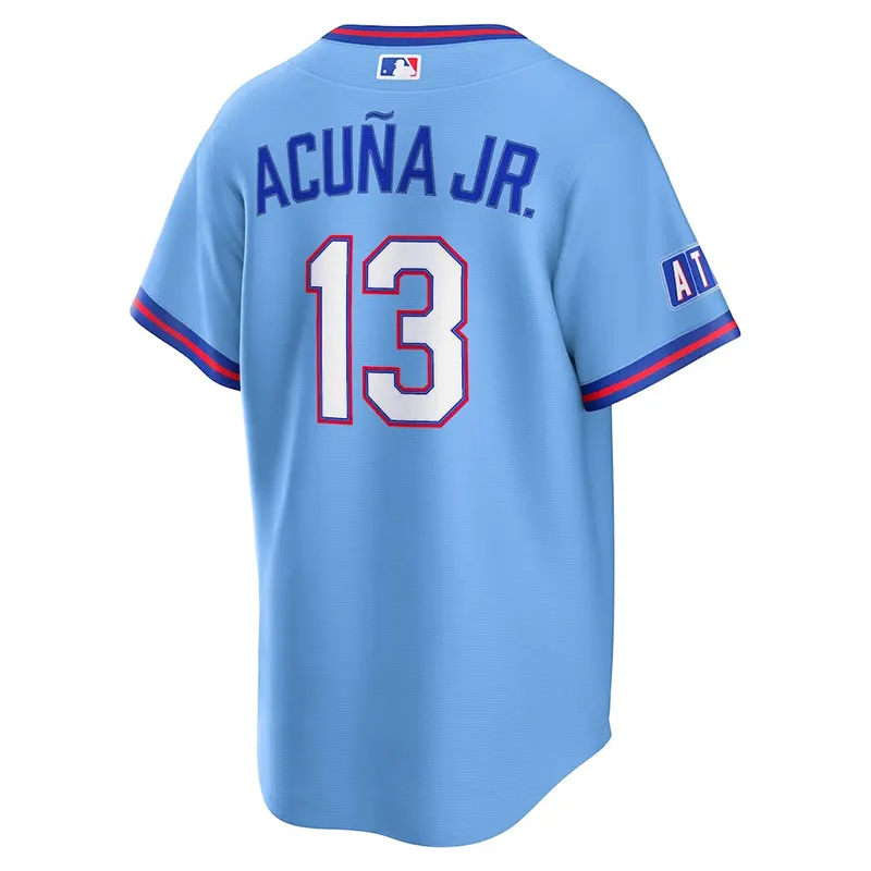 Mens Atlanta Braves Ronald Acuna Jr. Nike Powder Blue 2026 City Connect Stadium Jersey - Image 3