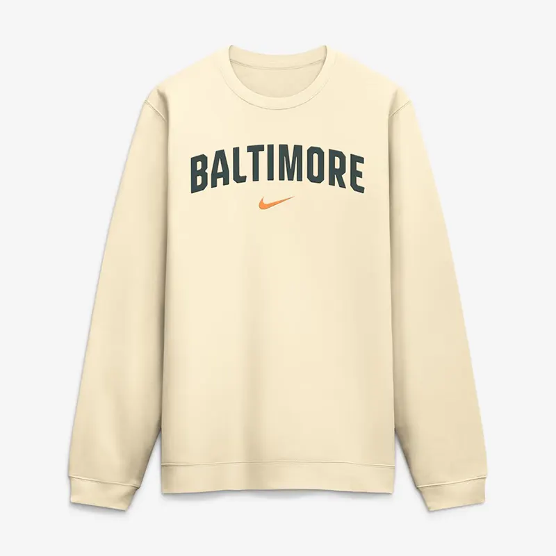 Men's Baltimore Orioles Nike Cream 2026 City Connect Club 2-Hit Sweatshirt - Image 2