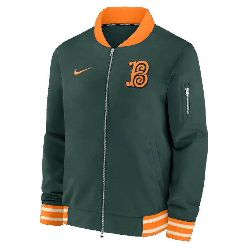 Mens Baltimore Orioles Nike Green 2026 Full-Zip Bomber Jacket - Image 2