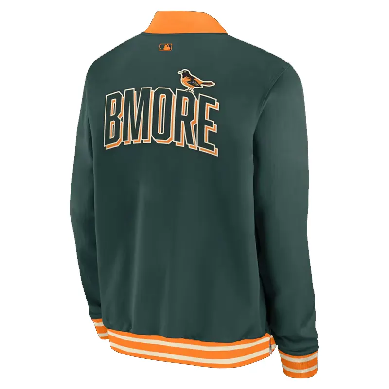 Mens Baltimore Orioles Nike Green 2026 Full-Zip Bomber Jacket - Image 3