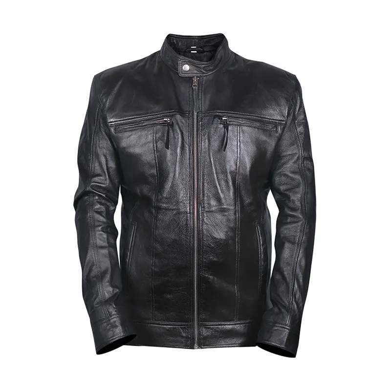 Men's Biker Black Leather Jacket