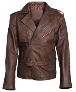 Men's Biker Brown Genuine Leather Jacket