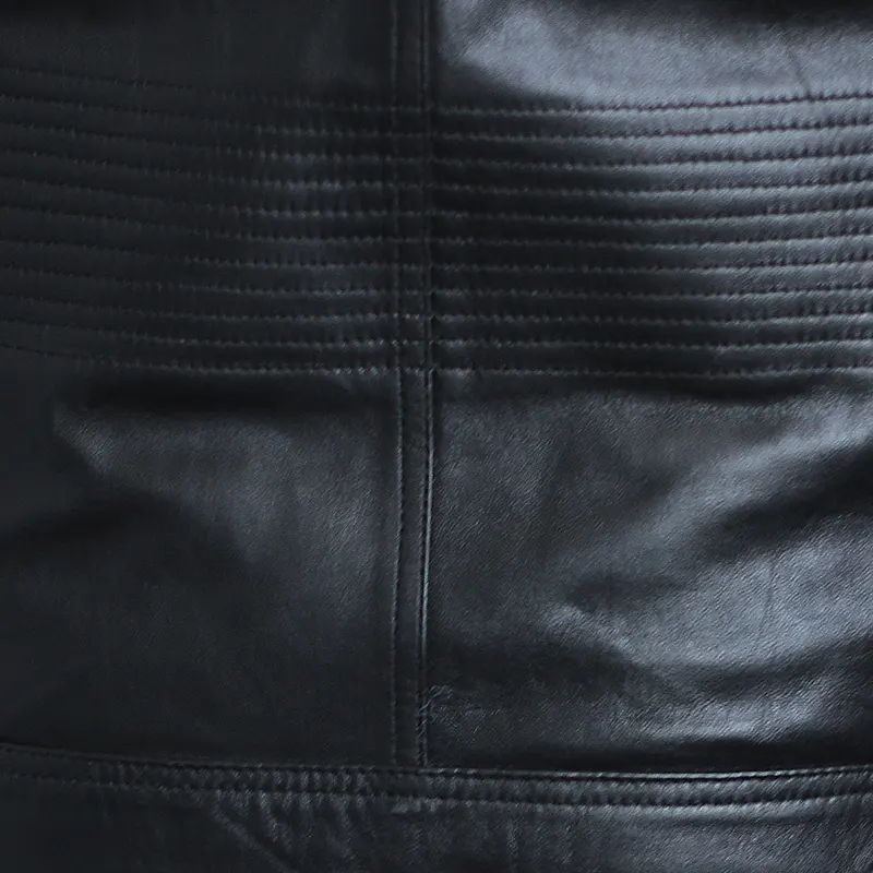 Men's Vintage Retro Biker Leather Jacket - Image 5