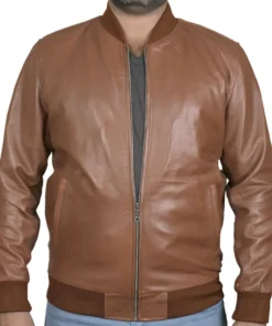 Men's Bomber Biker Style Slim Fitted Leather Jacket