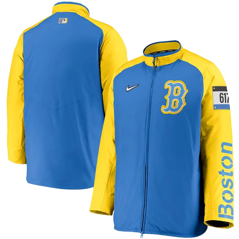 Mens Boston Red Sox Nike Light Blue Baseball Dugout Full-Zip Jacket - Image 3