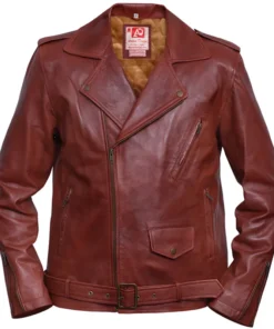 Men's Brando Motorcycle Brown Leather Jacket