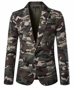 Mens Camouflage Cotton Blazer