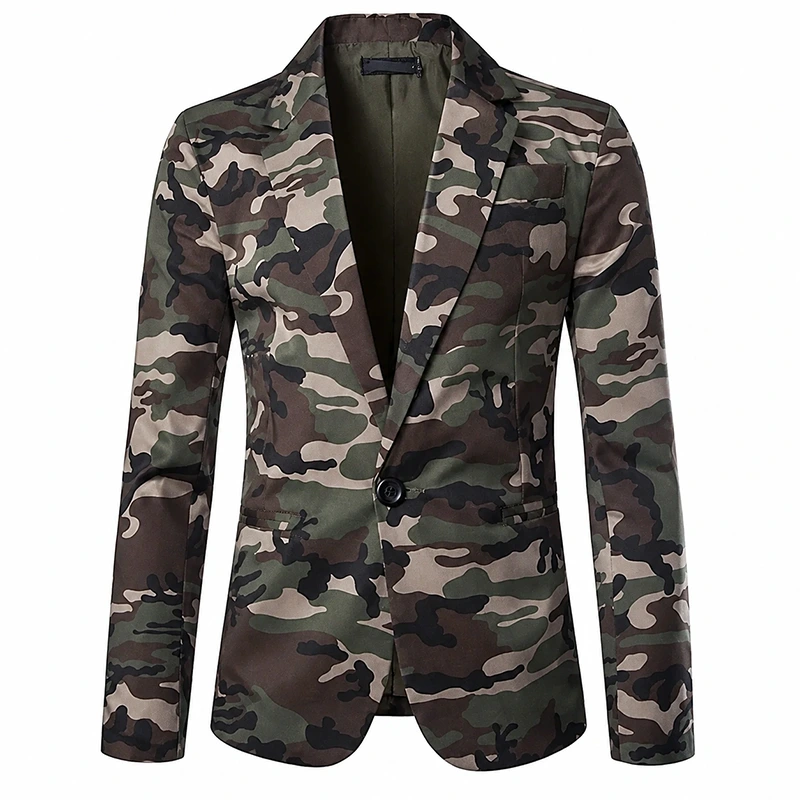 Mens Camouflage Cotton Blazer