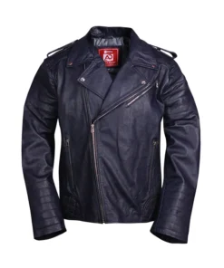 Men's Casual Biker Black Leather Jacket