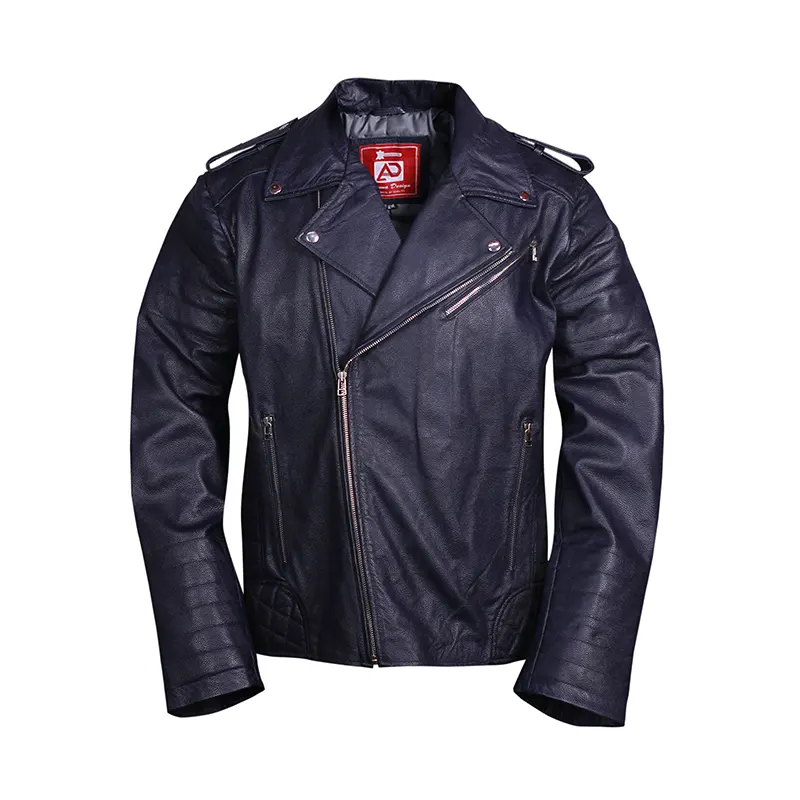 Men's Casual Biker Black Leather Jacket