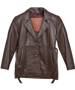 Men's Chocolate Brown Genuine Leather Blazer
