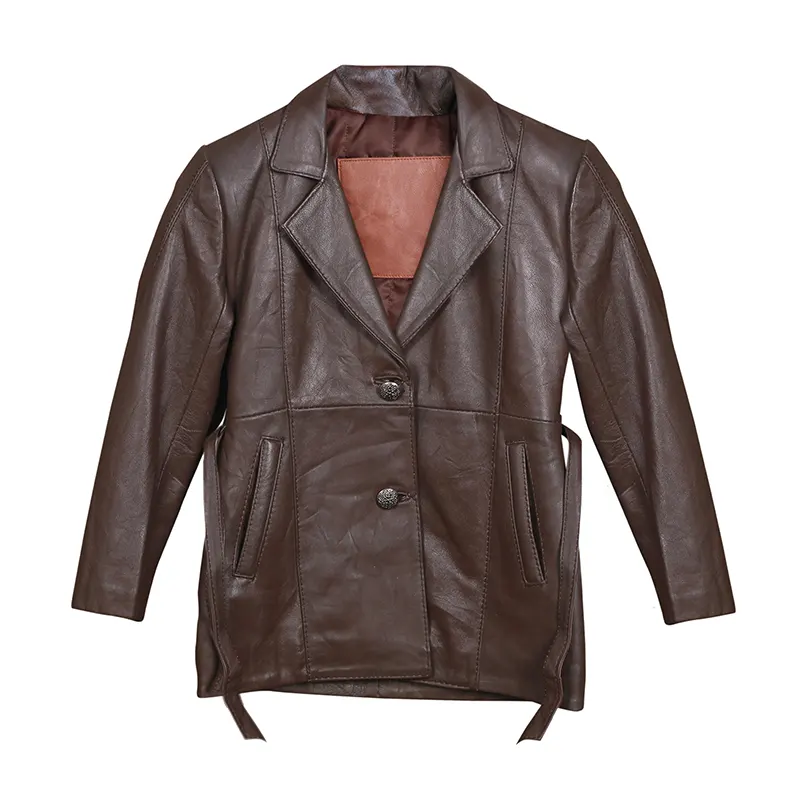 Men's Chocolate Brown Genuine Leather Blazer