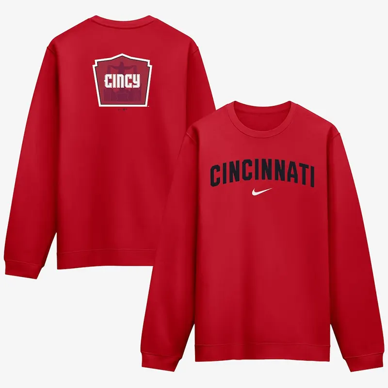 Mens Cincinnati Reds Nike Red 2026 City Connect Club 2-Hit Sweatshirt - Image 3