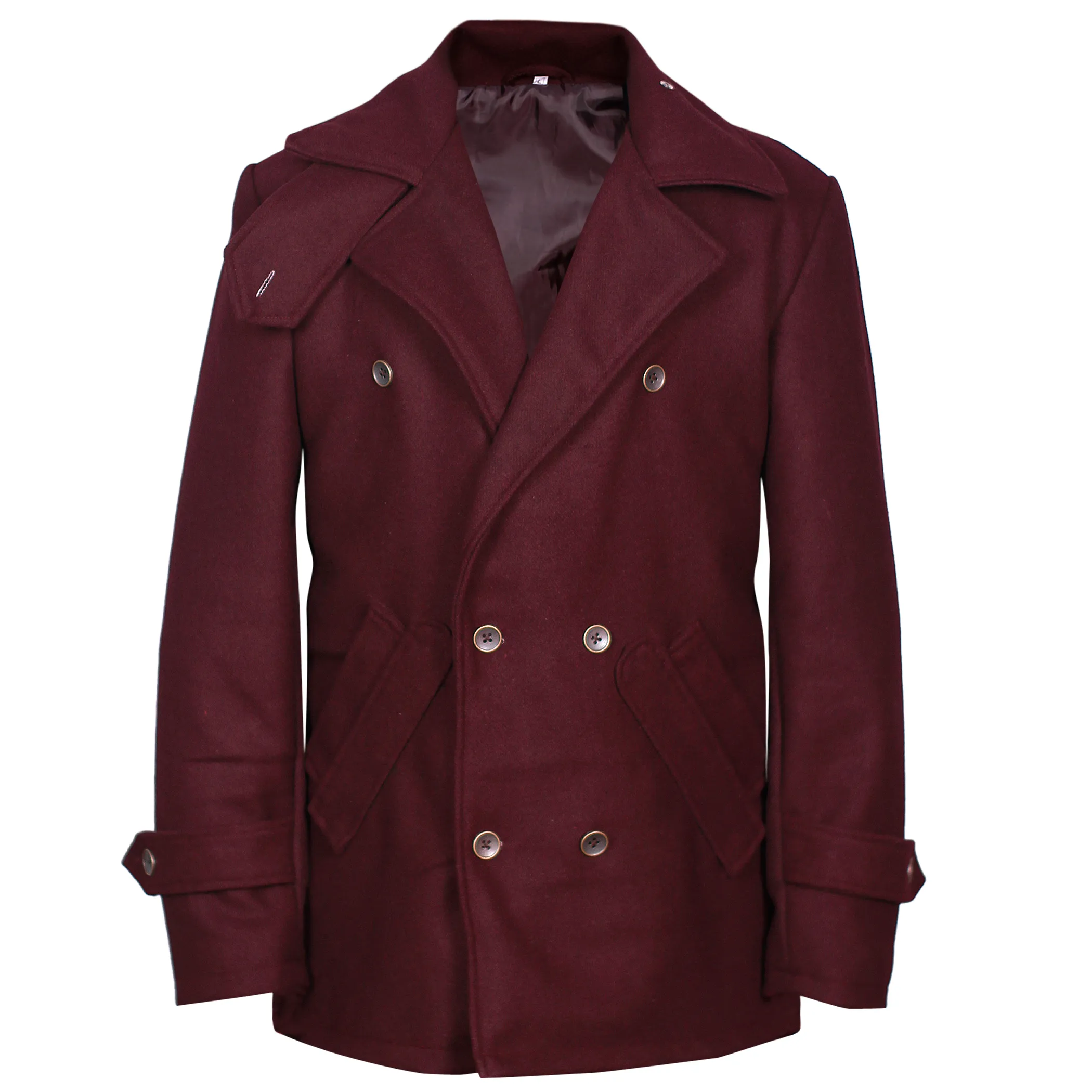 Men's Classic Double Breasted Wool Blend Overcoat