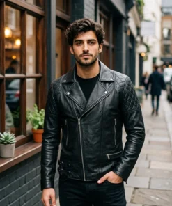 Men's Cross Zip Brando Leather Jacket